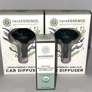 RARE Essence Essential Oil Diffuser for car vent Set of 2 and eucalyptus